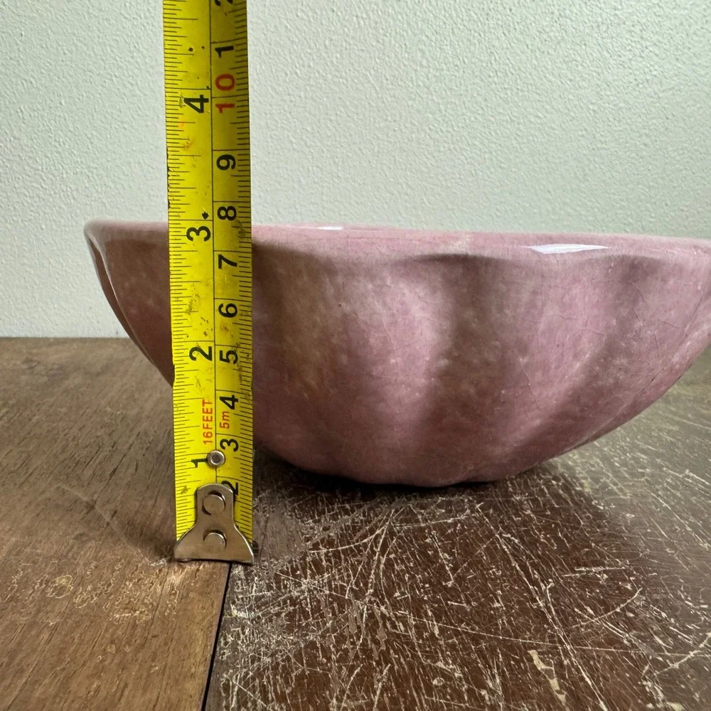Vintage Pink Glaze ceramic‎ bowl Shallow Planter marked 7A inside